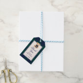 Preppy teddybeer geruite babyshower bedankt cadeaulabel (Met Touw)