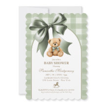Preppy Teddyshirt Sagegroene Geruite Baby Shower