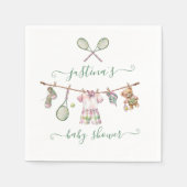 Preppy Tennis Baby shower Clothesline Servet (Voorkant)