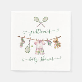 Preppy Tennis Baby shower Clothesline Servet