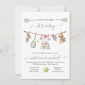 Preppy Tennis Boy Baby shower Kaart (Voorkant)