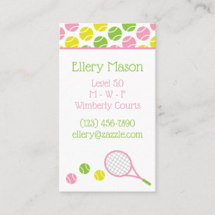 Preppy Tennis Business- of Contactkaarten Visitekaartje