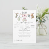 Preppy Tennis Clothesline Baby voorspellingen spel Kaart (Staand voorkant)