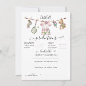 Preppy Tennis Clothesline Baby voorspellingen spel Kaart (Voorkant)