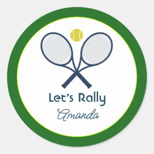 Preppy Tennis Country Club Verjaardagsfeestje Ronde Sticker