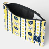 Preppy Tennis Crest Gingham - Geel & Marineblauw Etui (Open)