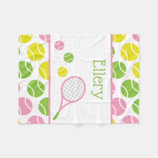 Preppy Tennis Gepersonaliseerde Fleece Deken (Voorkant (Horizontaal))