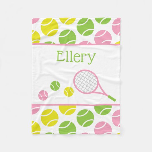 Preppy Tennis Gepersonaliseerde Fleece Deken (Voorkant)