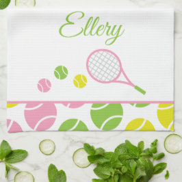 Preppy Tennis Gepersonaliseerde Keukenhanddoek