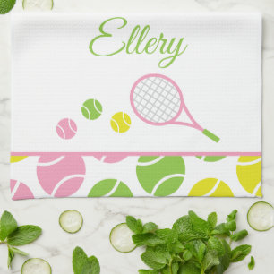 Preppy Tennis Gepersonaliseerde Keukenhanddoek