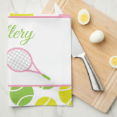 Preppy Tennis Gepersonaliseerde Keukenhanddoek (Quarter Fold)