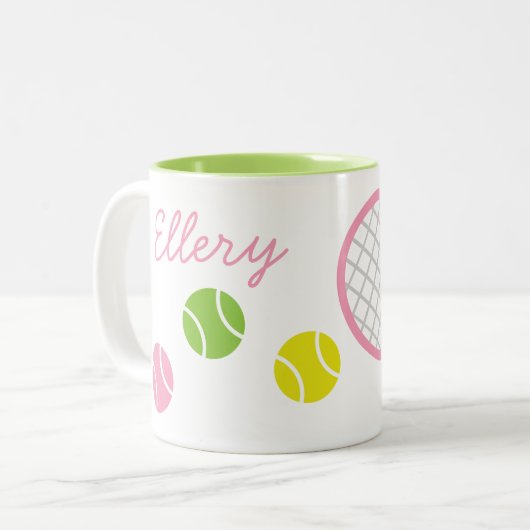 Preppy Tennis Gepersonaliseerde Mok (Voorkant links)