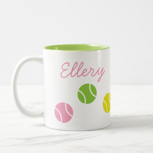Preppy Tennis Gepersonaliseerde Mok (Links)