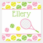 Preppy Tennis Gepersonaliseerde Stickers (Voorkant)