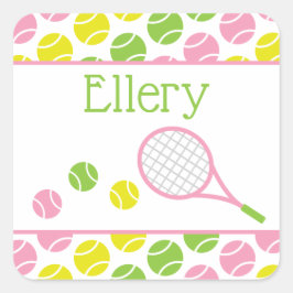 Preppy Tennis Gepersonaliseerde Stickers