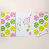 Preppy Tennis Gepersonaliseerde strandlaken (Voorkant)