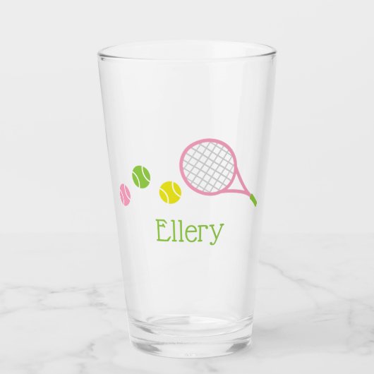 Preppy Tennis - Glass Tumbler, speciaal aangepast Glas (Voorkant)