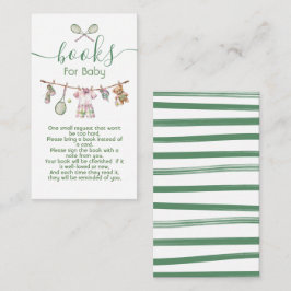 Preppy Tennis Jongen waslijn boeken voor baby Informatiekaartje