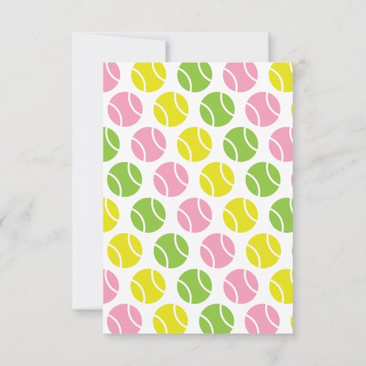 Preppy Tennis-kaarten voor gepersonaliseerde flatp Bedankkaart (Achterkant)