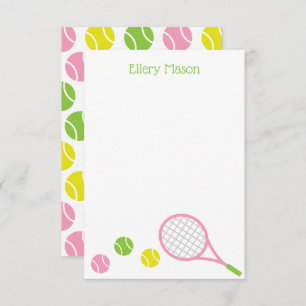 Preppy Tennis-kaarten voor gepersonaliseerde flatp Bedankkaart