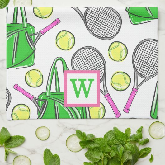 Preppy Tennis Klassiek Monogram Theedoek (Gevouwen)