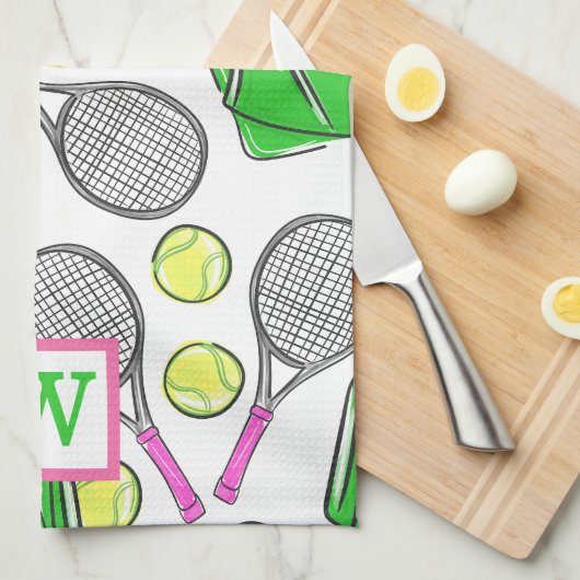Preppy Tennis Klassiek Monogram Theedoek (Quarter Fold)