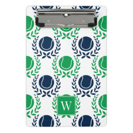 Preppy Tennis Laurel Wreath - Navy & Green Mini Klembord