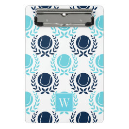 Preppy Tennis Laurel Wreath - Navy & Turquoise Mini Klembord
