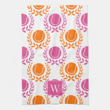 Preppy Tennis Laurel Wreath - Oranje & Hot Pink