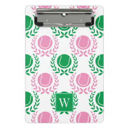 Preppy Tennis Laurel Wreath - Pink & Green Mini Klembord
