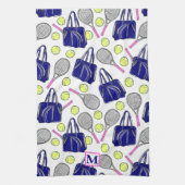 Preppy Tennis Navy Monogram Theedoek (Verticaal)