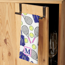 Preppy Tennis Navy Monogram Theedoek