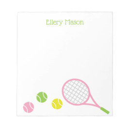 Preppy Tennis Personalized Notepad Notitieblok