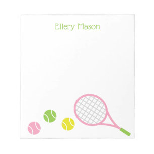 Preppy Tennis Personalized Notepad Notitieblok