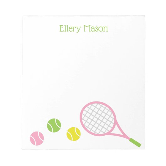 Preppy Tennis Personalized Notepad Notitieblok (Voorkant)