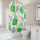 Preppy Tennis Pink Green Douchegordijn (In situ)