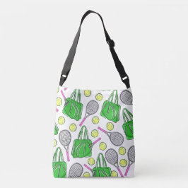 Preppy Tennis Racquet Ballen Crossbody Tas