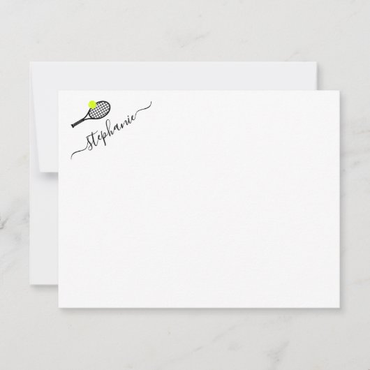 Preppy Tennis Stripe Personal Note Kaart Notitiekaartje (Voorkant)