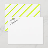 Preppy Tennis Stripe Personal Note Kaart Notitiekaartje (Voorkant / Achterkant)