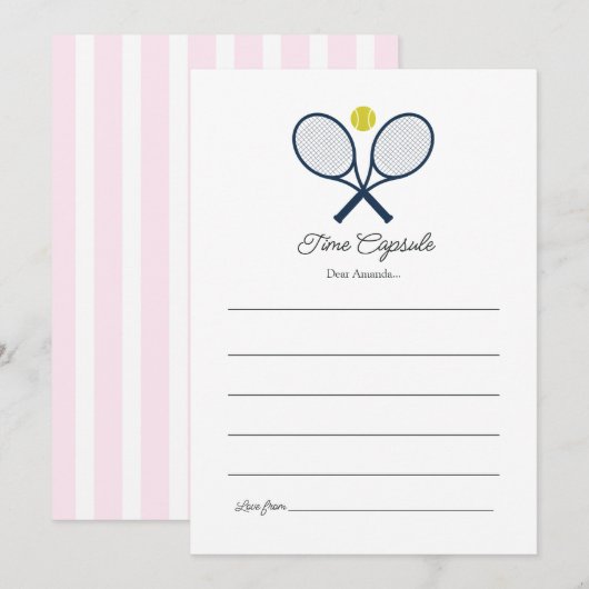Preppy Tennis Verjaardagstijdscapsule (Voorkant / Achterkant)