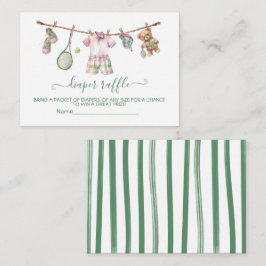 Preppy Tennis waslijn Luier Raffle kaart