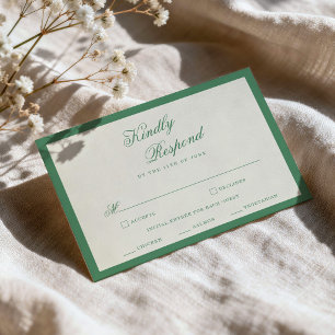 Preppy Tennisclub Groen RSVP-kaart Informatiekaartje