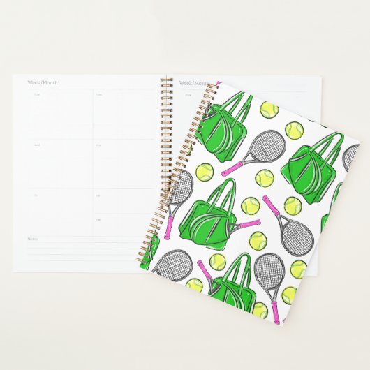 Preppy Tennistas Groene School Kantoor Planner (Display)