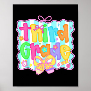 Preppy Terug naar school 3e klas Coquette Strik Me Poster