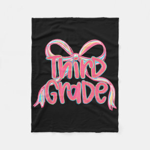Preppy terug naar school 3e klas roze Coquette str Fleece Deken