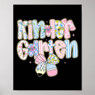 Preppy terug naar school bloemrijke kleuterschool poster