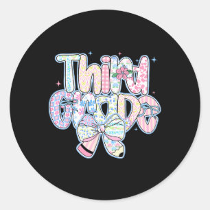 Preppy Terug Naar School Bloemstuk 3e Klas Coquett Ronde Sticker