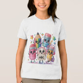 Preppy terug naar school-dumpling Tri-Blend shirt (Voorkant)