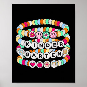 Preppy terug naar school kleuterschool armband ler poster