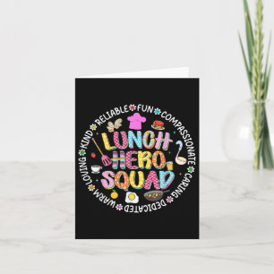 Preppy Terug naar school Lunch Lady Squad Cafetari Kaart